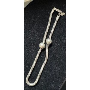 Zable Sterling Silver Snake Chain Charm Bracelet 9"